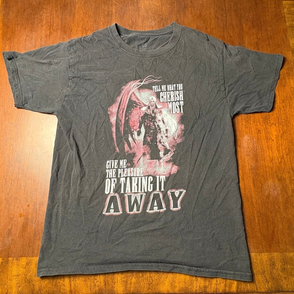 Final Fantasy VII Sephiroth Black Graphic T-Shirt Anime Video Game Tee 19x26
